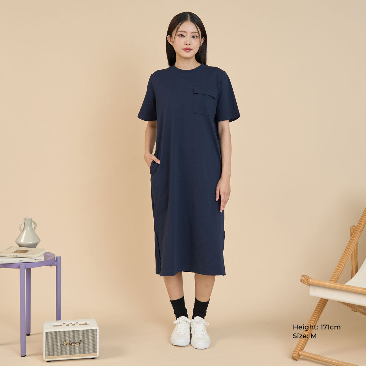 Blue oversized t shirt dress hotsell