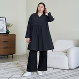 Relaxed V-Neck Midi Dress