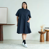 Gathered Midi Shirt Dress