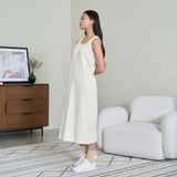 Ribbed Midi Dress (Cream)