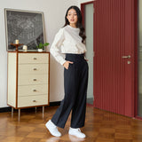 Straight-Leg Pleated Trousers