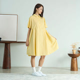 Gathered Midi Shirt Dress