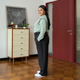 Straight-Leg Pleated Trousers