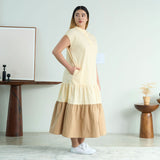 Colorblock Tiered Maxi Dress