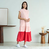 Colorblock Tiered Maxi Dress