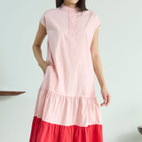 Colorblock Tiered Maxi Dress