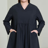 Relaxed V-Neck Midi Dress