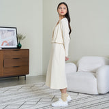 Ribbed Midi Dress (Cream)