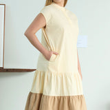 Colorblock Tiered Maxi Dress