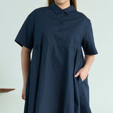 Gathered Midi Shirt Dress