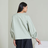 Pleated Sleeve Blouse