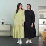Button-Up Gathered Maxi Dress