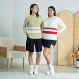 Contrast Striped Knitted Sweater