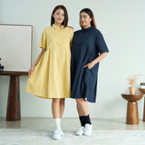 Gathered Midi Shirt Dress
