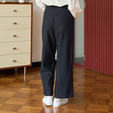 Straight-Leg Pleated Trousers