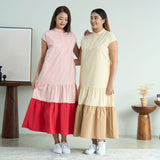 Colorblock Tiered Maxi Dress