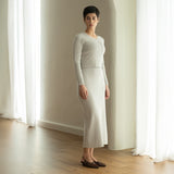 Ribbed Knit Midi Skirt