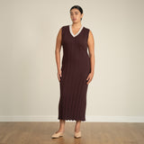 Textured Knit V-Neck Midaxi Dress