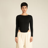 Boat Neck Long Sleeves Bodysuit