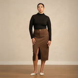 Front Slit Pencil Skirt