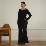 Asymmetry Knit Cut-Out Top