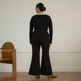 High Rise Pintuck Flare Pants