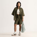 Utility Oversized Linen Blend Shirt