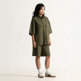 Utility Oversized Linen Blend Shirt