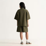 Utility Oversized Linen Blend Shirt