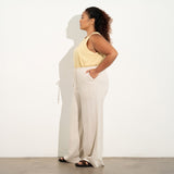 Linen Blend Palazzo Pants
