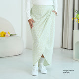 Floral Ruched Maxi Tulip Skirt (Light Green)