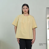 Box Pleat Short Sleeve Blouse