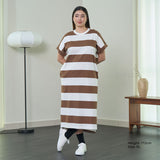 Dolman Striped Midi Knit Dress