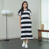 Dolman Striped Midi Knit Dress