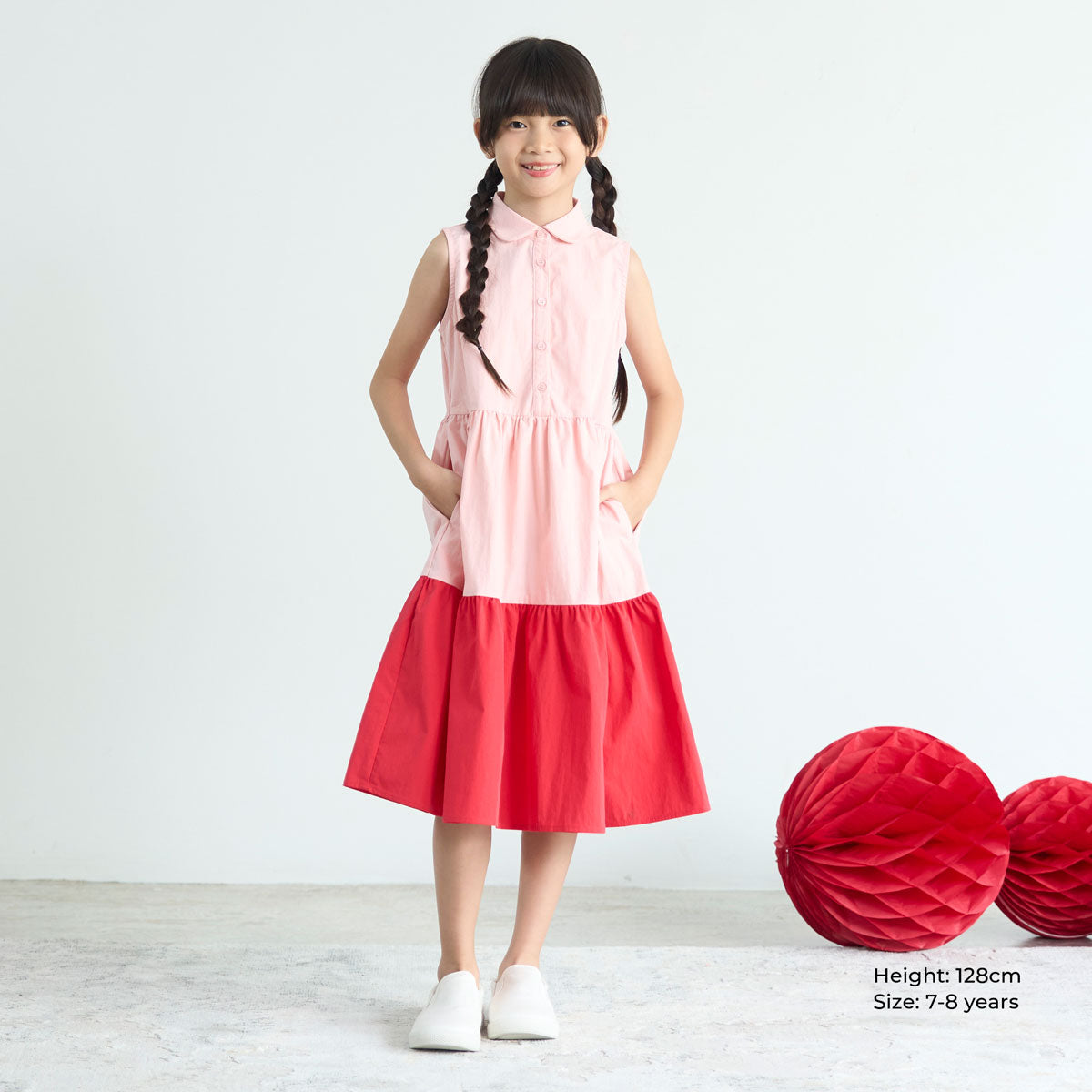 Girl Colorblock Tiered Maxi Dress