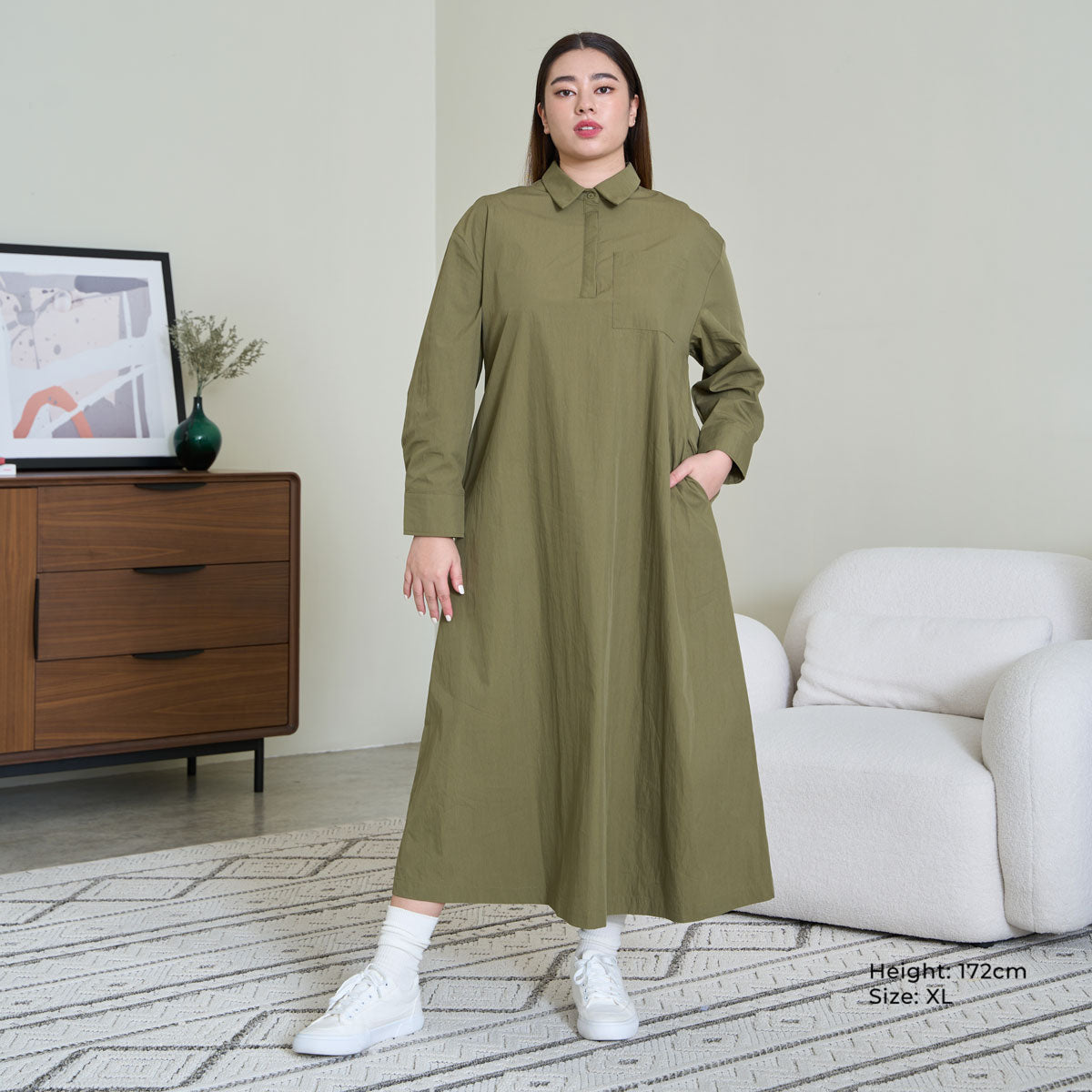 A Line Maxi Shirt Dress