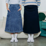 Classic Denim Midi Skirt