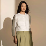 Minimalist Cropped Buttoned Blouse