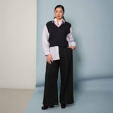 Striped Layered Knit Vest Shirt