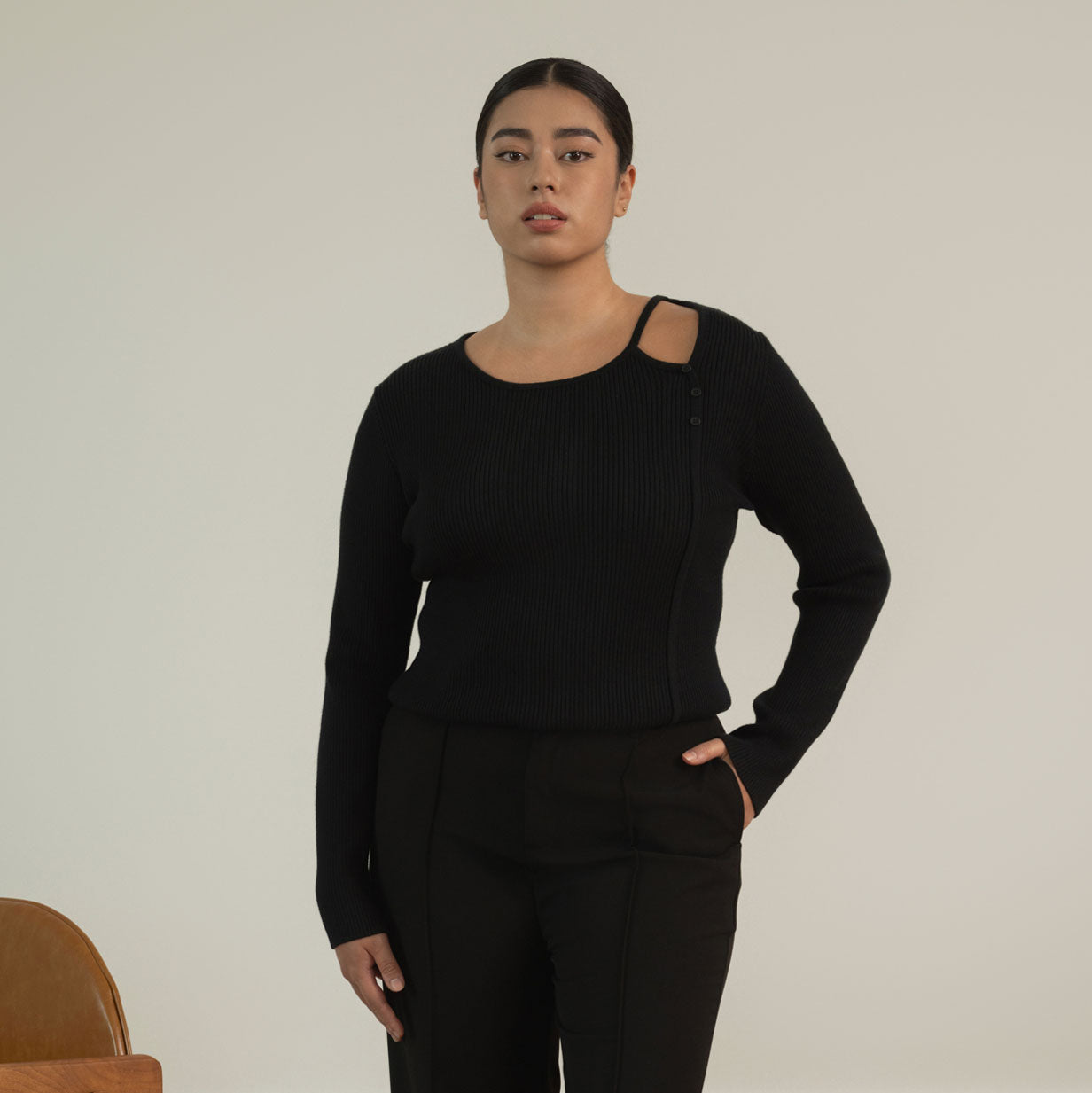 UN3D.♡TRIVIAL BORDER ASYMME KNIT TOP UN3D.♡TRIVIAL BORDER ASYMME KNIT TOP Wearever Border