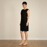 Padded Shoulder Side Ruched Dress