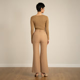 High Rise Pintuck Flare Pants