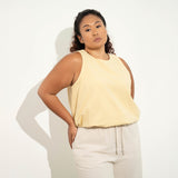 Linen Blend Balloon Top