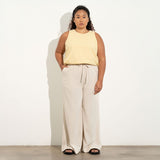 Linen Blend Balloon Top