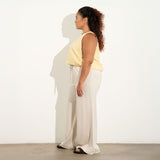 Linen Blend Balloon Top