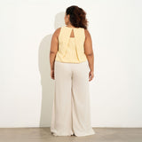 Linen Blend Balloon Top