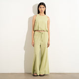 Linen Blend Balloon Top