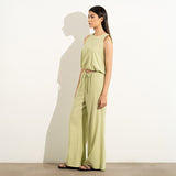 Linen Blend Balloon Top
