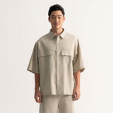 Utility Oversized Linen Blend Shirt
