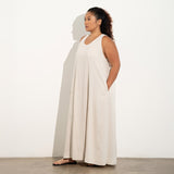 Cross Back Linen Blend Dress